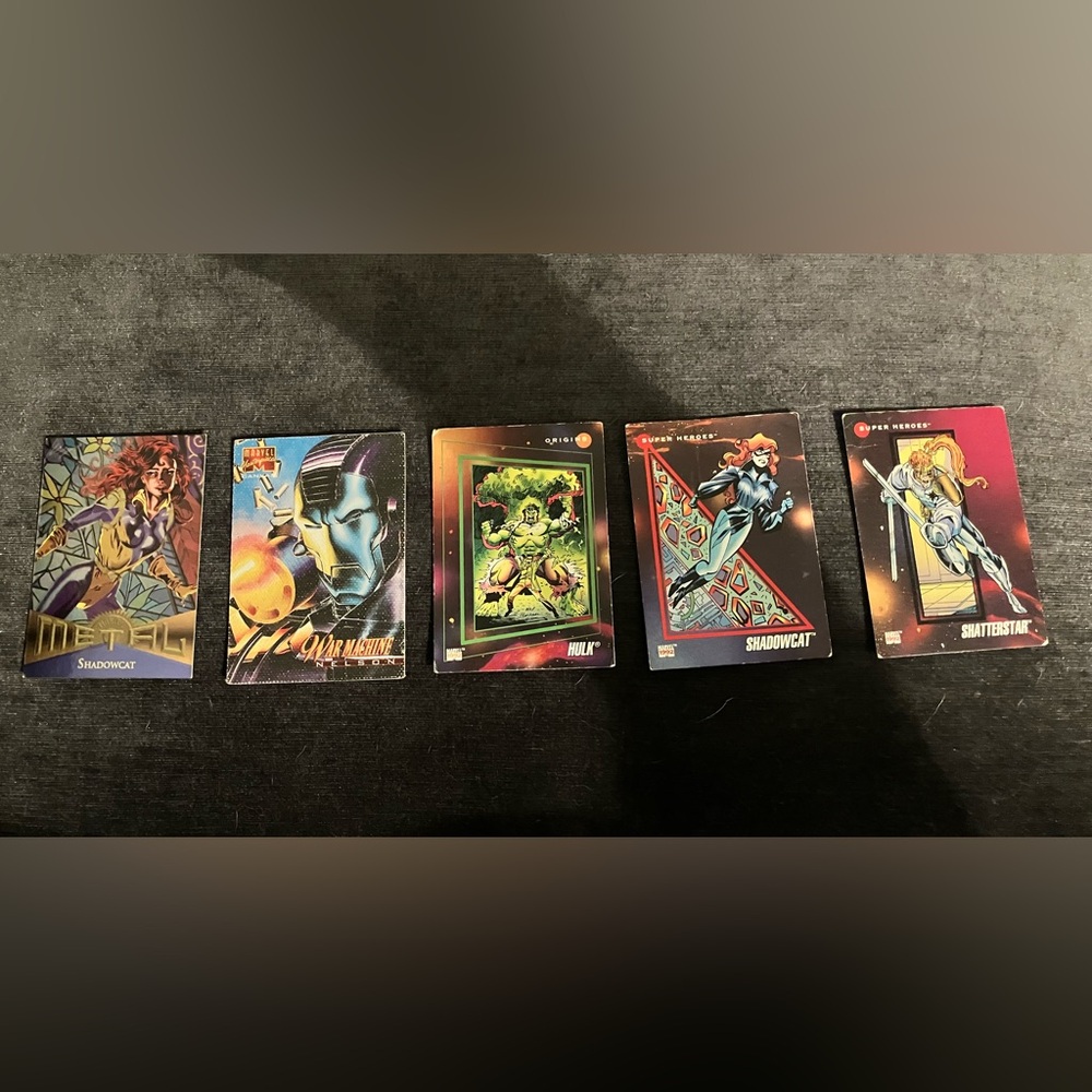 5 MARVEL 1992 Super Heros Cards